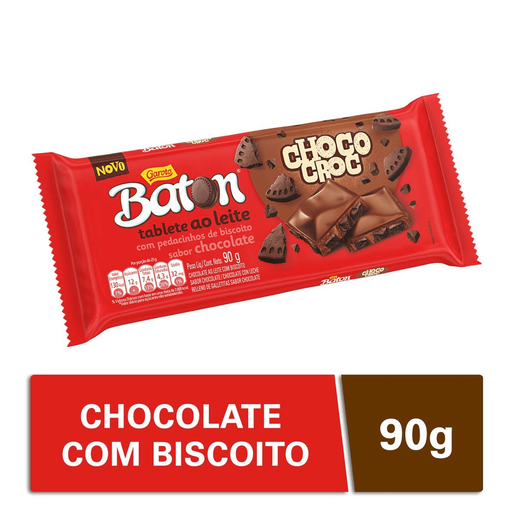 Chocolate Baton Choco Croc Tablete 90g